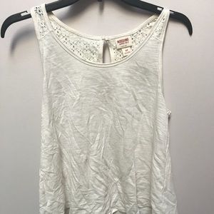 White Tank with Lace Detail